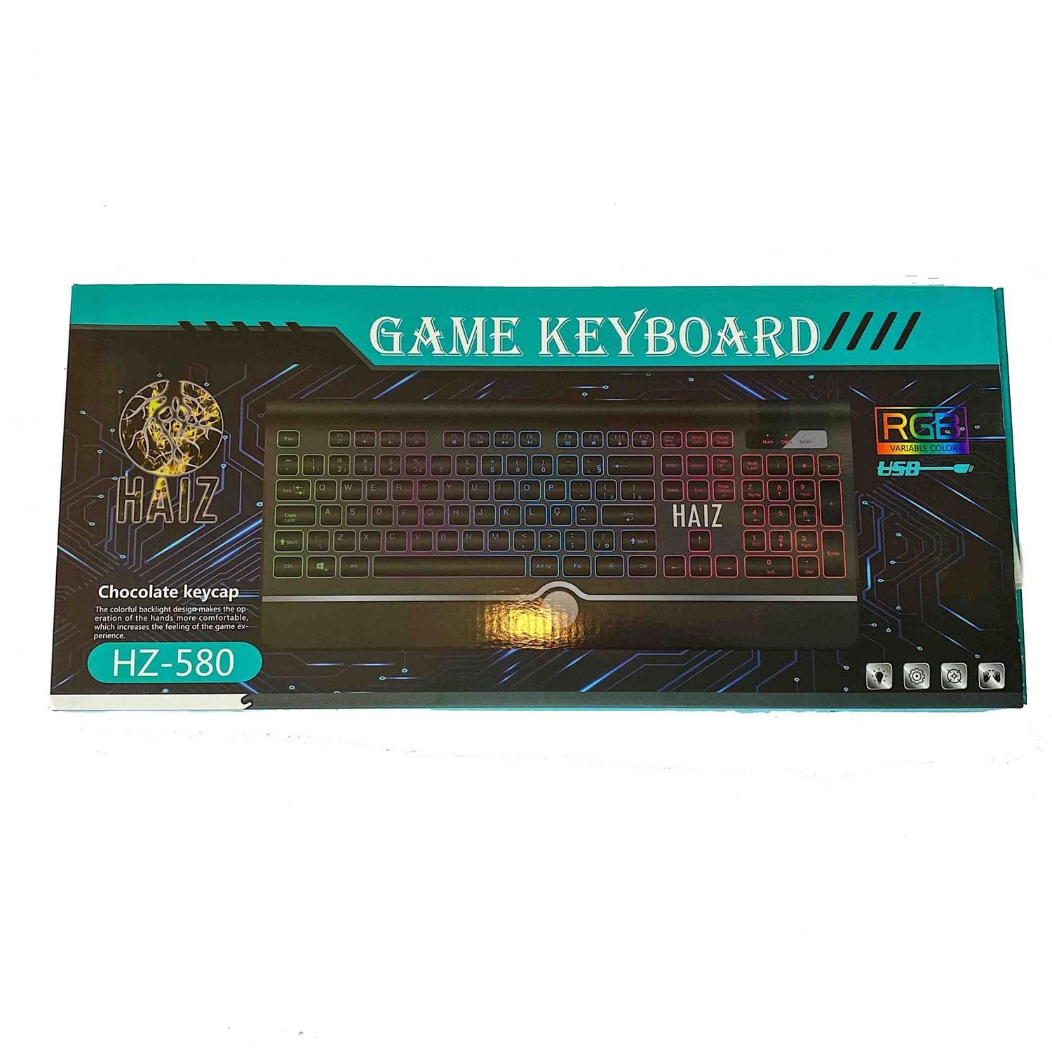 Foto extra 1 do produto Teclado Gamer HAIZ HZ-580 Teclas Baixas e Silenciosas – USB – Preto – ABNT2