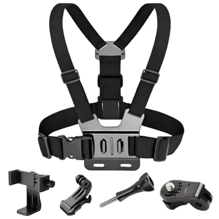 Foto extra 2 do produto Suporte Peitoral Ajustável para Celular e GoPro – Colete para Filmagens