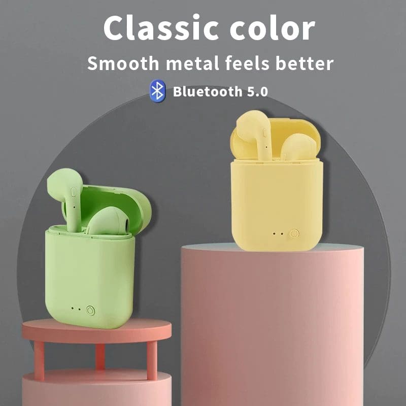 Foto extra 1 do produto Fone de Ouvido Sem Fio Mini Inpods i12 Bluetooth com Microfone Colorido Fosco