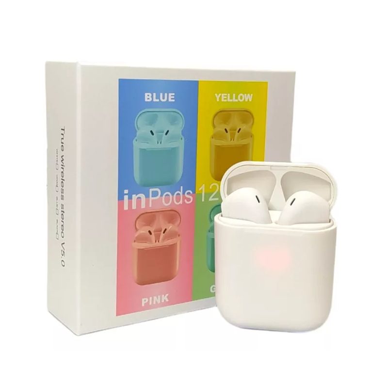 Foto extra 2 do produto Fone de Ouvido Sem Fio Mini Inpods i12 Bluetooth com Microfone Colorido Fosco