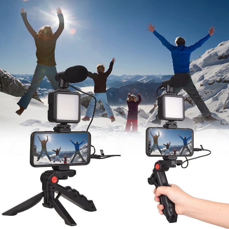 Foto extra 1 do produto Kit Gravação 4 Em 1 Com Controle Remoto Suporte Celular LED E Microfone