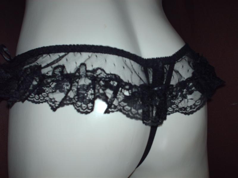Foto extra 1 do produto Fio Dental Renda Lingerie Preto