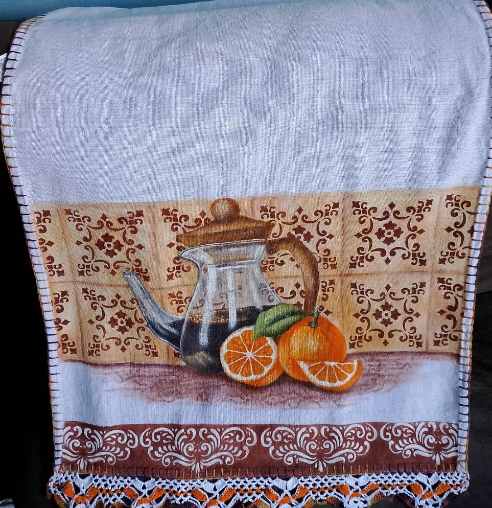 Foto extra 1 do produto Pano de Prato Laranja Café